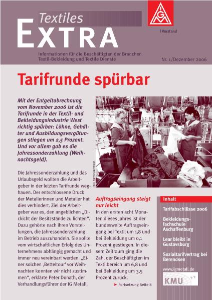 Textiles Extra Nr. 1 (2006): Tarifrunde spürbar