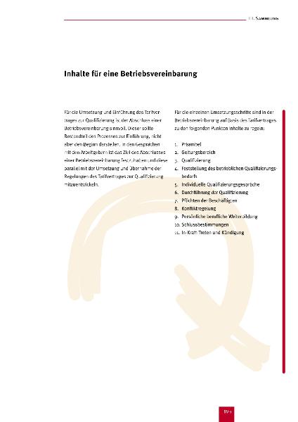 Eckpunkte für eine Betriebsvereinbarung
