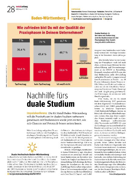 metallzeitung - Regionalseiten Baden-Württemberg Juli/August 2018