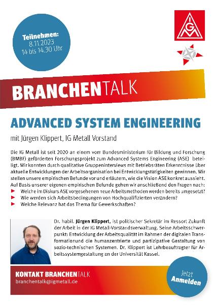 Advanced System Engineering - Branchentalk mit Jürgen Klippert