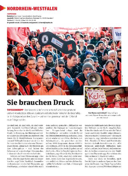metallzeitung - Regionalseiten Nordrhein-Westfalen Januar/ Februar 2020