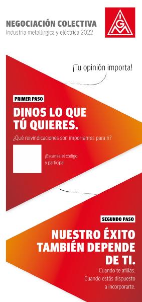 Flyer zur Befragung und Tarifbewegung ME 2022 - in spanischer Sprache