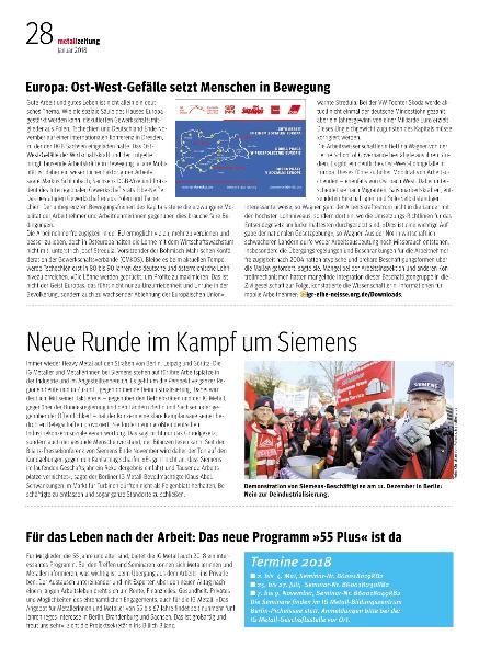 metallzeitung - Regionalseiten Berlin-Brandenburg-Sachsen Januar 2018