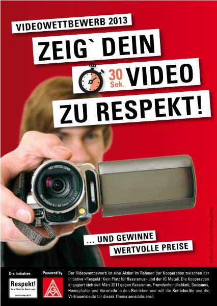 Zeig Dein 30sec Video zu Respekt! ... und gewinne wertvolle Preise - Großer 