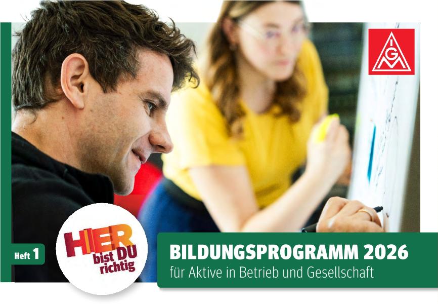 Bildungsprogramm 2026 für Aktive in Betrieb und Gesellschaft