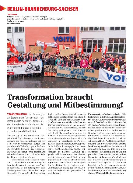 metallzeitung - Regionalseiten Berlin-Brandenburg-Sachsen Januar/ Februar 2020