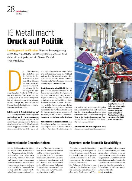 metallzeitung - Regionalseiten Bayern Juni 2018