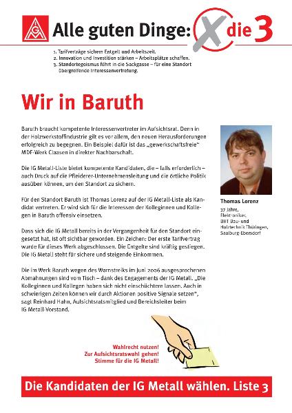Pfleiderer: Plakate der Kandidaten für Aufsichtsratswahl