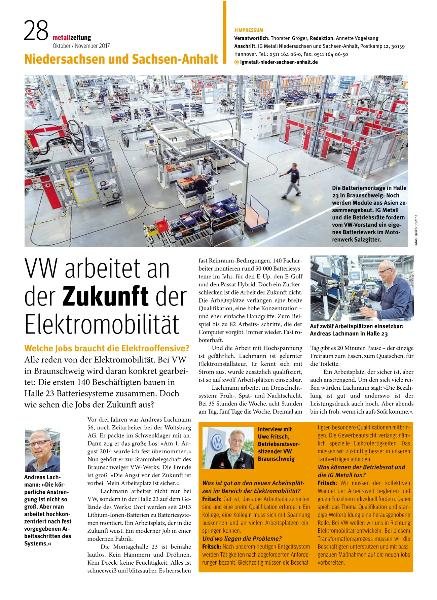 metallzeitung - Regionalseiten Niedersachsen und Sachsen-Anhalt Oktober/November 2017
