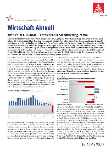 Absturz im 1. Quartal — Anzeichen für Stabilisierung im Mai, Wirtschaft aktuell Nr. 6/2020