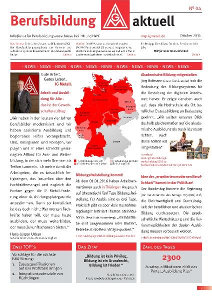 Berufsbildung aktuell, Oktober 2015