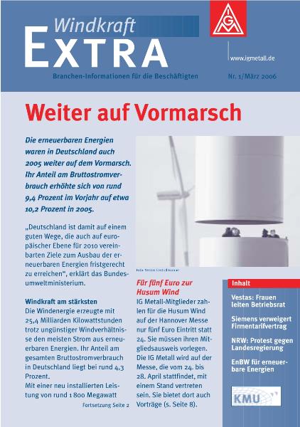 Windkraft Extra Nr. 1: Weiter auf Vormarsch, März 2006
