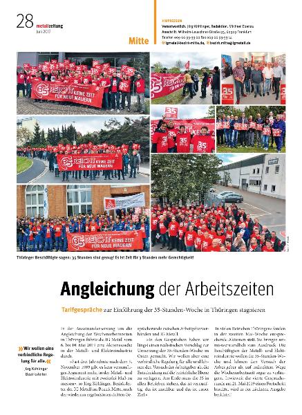 metallzeitung - Regionalseiten Mitte Juni 2019