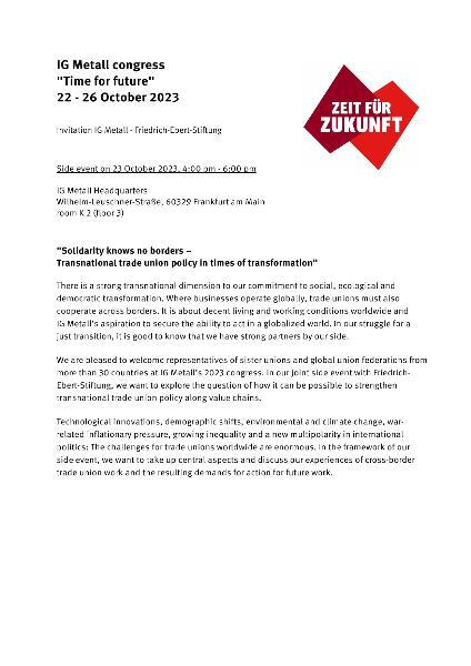 Einladung und Programm zu Veranstaltung: 