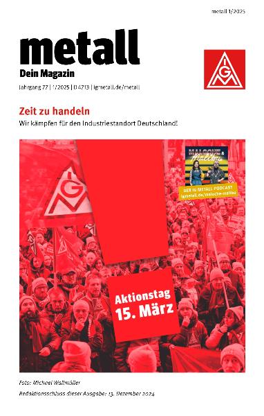 metall. Dein Magazin, Januar/Februar 2025 (barrierefreie Ausgabe)
