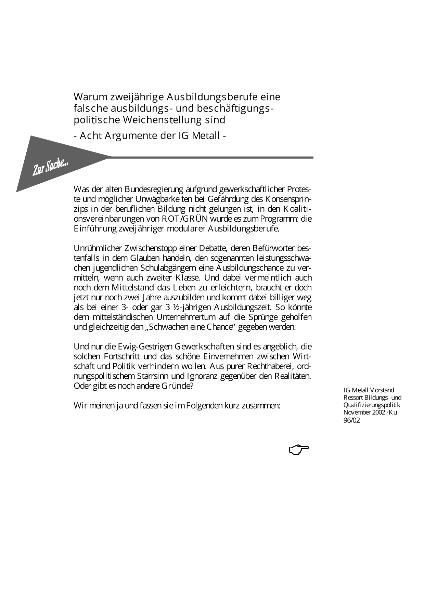 Warum zweijährige Berufe eine falsche Weichenstellung sind