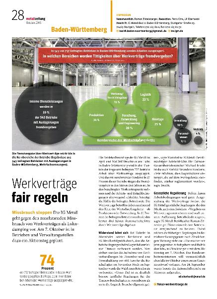 metallzeitung - Regionalseiten Baden-Württemberg Oktober 2015