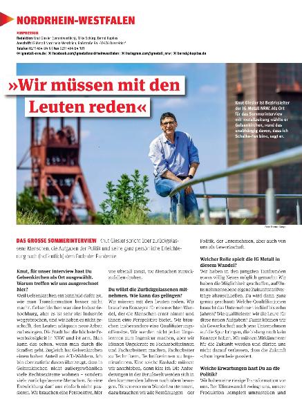 metallzeitung - Regionalseiten Nordrhein-Westfalen Juli/August 2021