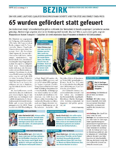 metallzeitung - Regionalseiten Niedersachsen und Sachsen-Anhalt September 2009