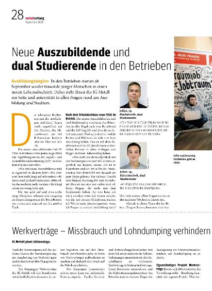 metallzeitung - Regionalseiten Mitte September 2015