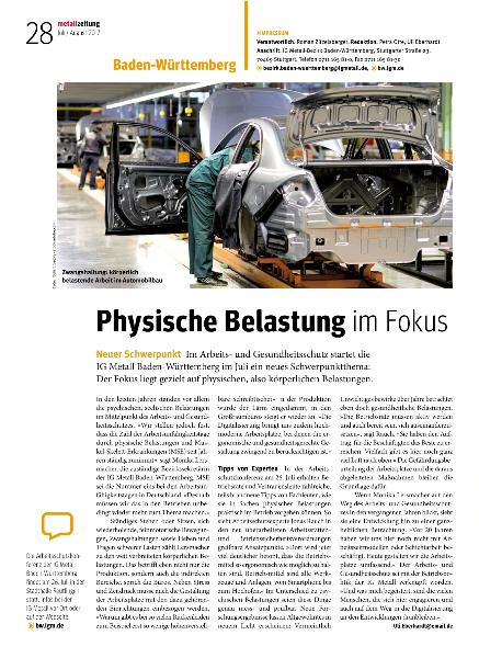 metallzeitung - Regionalseiten Baden-Württemberg Juli/ August 2017