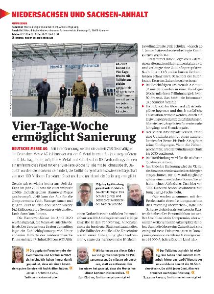 metallzeitung - Regionalseiten Niedersachsen und Sachsen-Anhalt Februar 2021