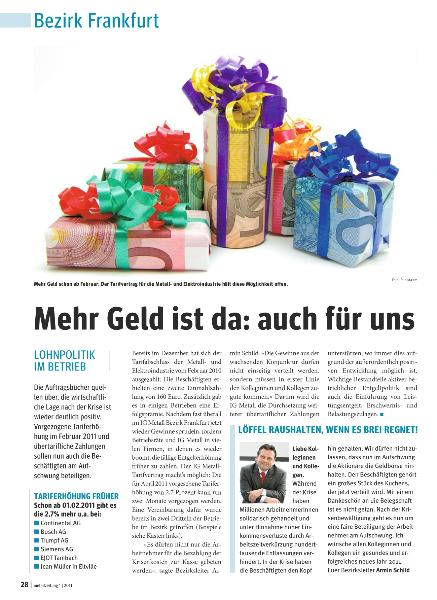 metallzeitung - Regionalseiten Frankfurt Januar 2011