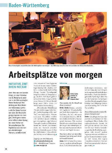 metallzeitung - Regionalseiten Baden-Württemberg Februar 2010