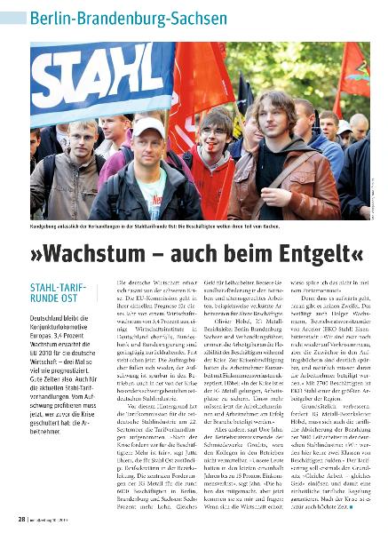 metallzeitung - Regionalseiten Berlin-Brandenburg-Sachsen Oktober 2010