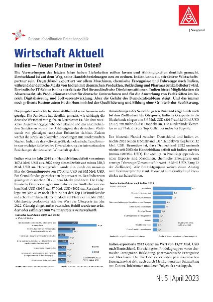 Indien - Neuer Partner im Osten?, Wirtschaft Aktuell Nr. 5 / April 2023