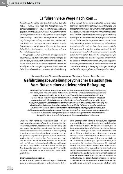 Gefährdungsbeurteilung psychischer Belastungen:Gefährdungsbeurteilung psychischer Belastungen:Vom Nutzen einer aktivierenden Befragung, Gute Arbeit 10/2010