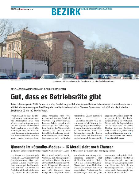 metallzeitung - Regionalseiten Berlin-Brandenburg-Sachsen April 2009
