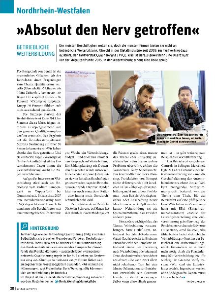 metallzeitung - Regionalseiten Nordrhein-Westfalen November 2014