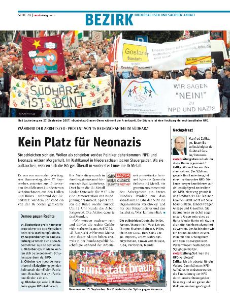metallzeitung - Regionalseiten Niedersachsen und Sachsen-Anhalt November 2007