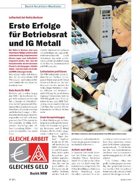metall-Regionalseiten Nordrhein-Westfalen Juni 2007