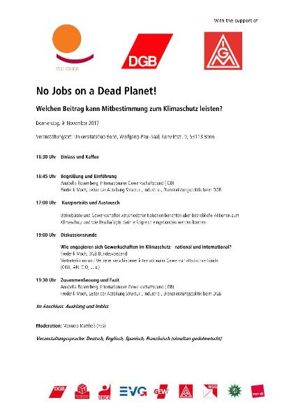 No Jobs on a Dead Planet! Welchen Beitrag kann Mitbestimmung zum Klimaschutz leisten?