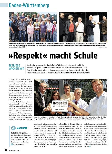 metallzeitung - Regionalseiten Baden-Württemberg August 2011