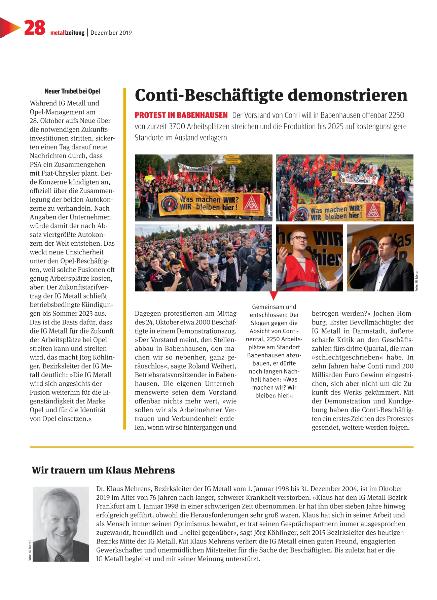 metallzeitung - Regionalseiten Mitte Dezember 2019