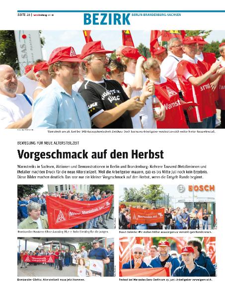 metallzeitung - Regionalseiten Berlin-Brandenburg-Sachsen August 2008
