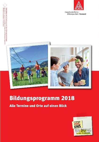 Bildungsprogramm 2018. Alle Termine und Orte auf einen Blick (Kurzfassung)