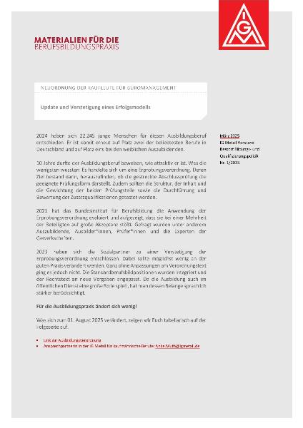 Neuordnung Kaufleute für Büromanagement (2025)