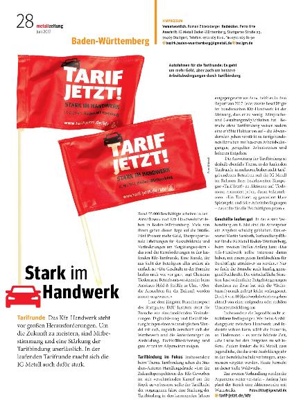 metallzeitung - Regionalseiten Baden-Württemberg Juni 2019