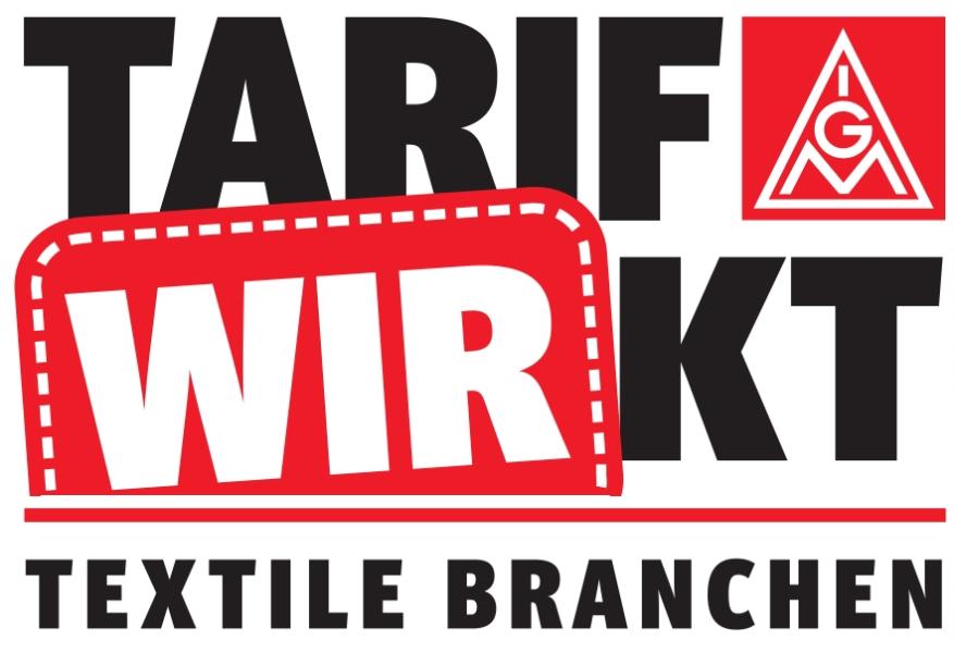 Logo 2023 Textil 'Tarif wirkt' Textile Branchen schwarz-rot