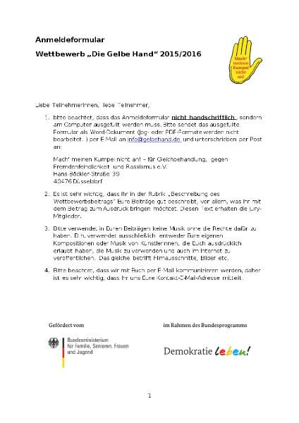 Anmeldeformular Wettbewerb 