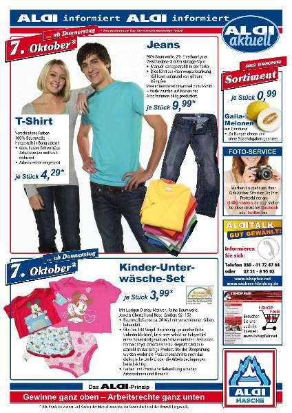 Clean Clothes Campaign: Aldi-Flyer