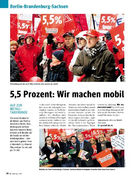 metallzeitung - Regionalseiten Berlin-Brandenburg-Sachsen Mai 2013