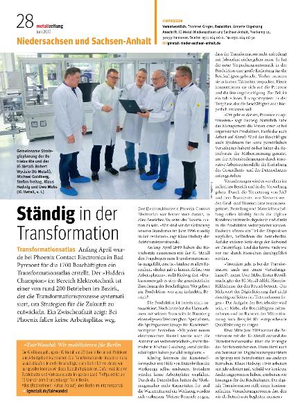 metallzeitung - Regionalseiten Niedersachsen und Sachsen-Anhalt Juni 2019