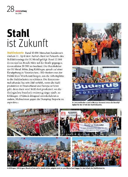 metallzeitung - Regionalseiten Mitte Mai 2016