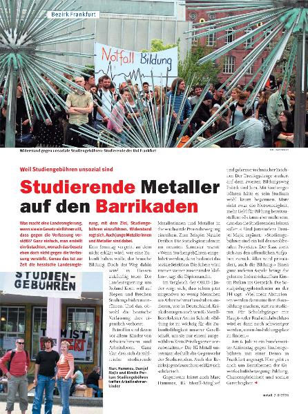 metall-Regionalseiten Frankfurt Juli/August 2006