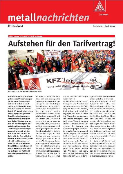 metallnachrichten Kfz-Handwerk: Aufstehen für den Tarifvertrag!